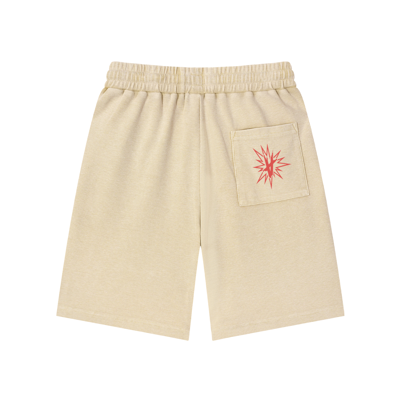 Washed Waffle Knit Shorts - Stone