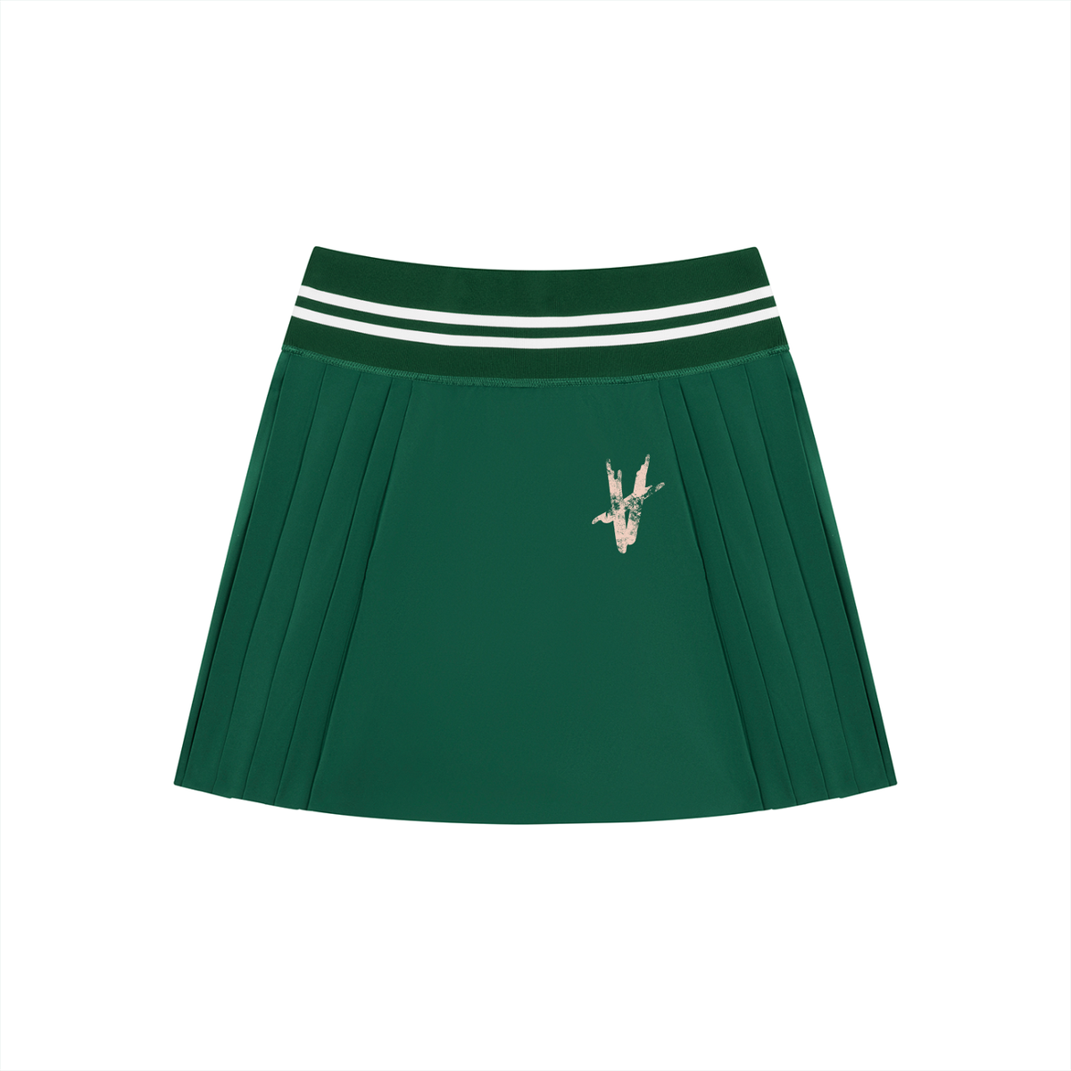 Pleated Mini Skirt - Green