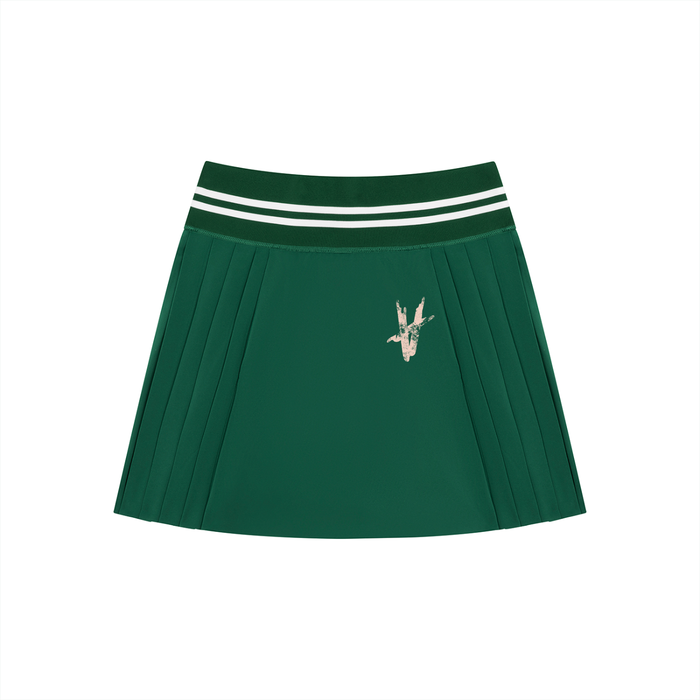 Pleated Mini Skirt - Green