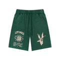 Washed Waffle Knit Shorts - Forest Green