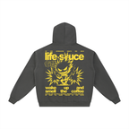 FULLY CHARGED | Zip Hoodie - Grey Yellow