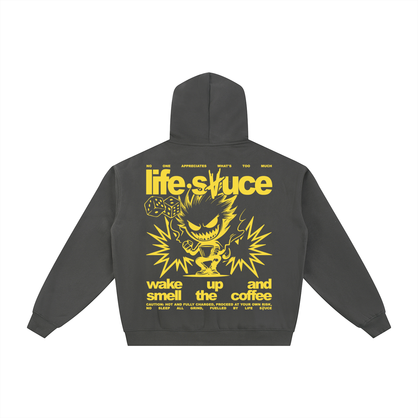 FULLY CHARGED | Zip Hoodie - Grey Yellow