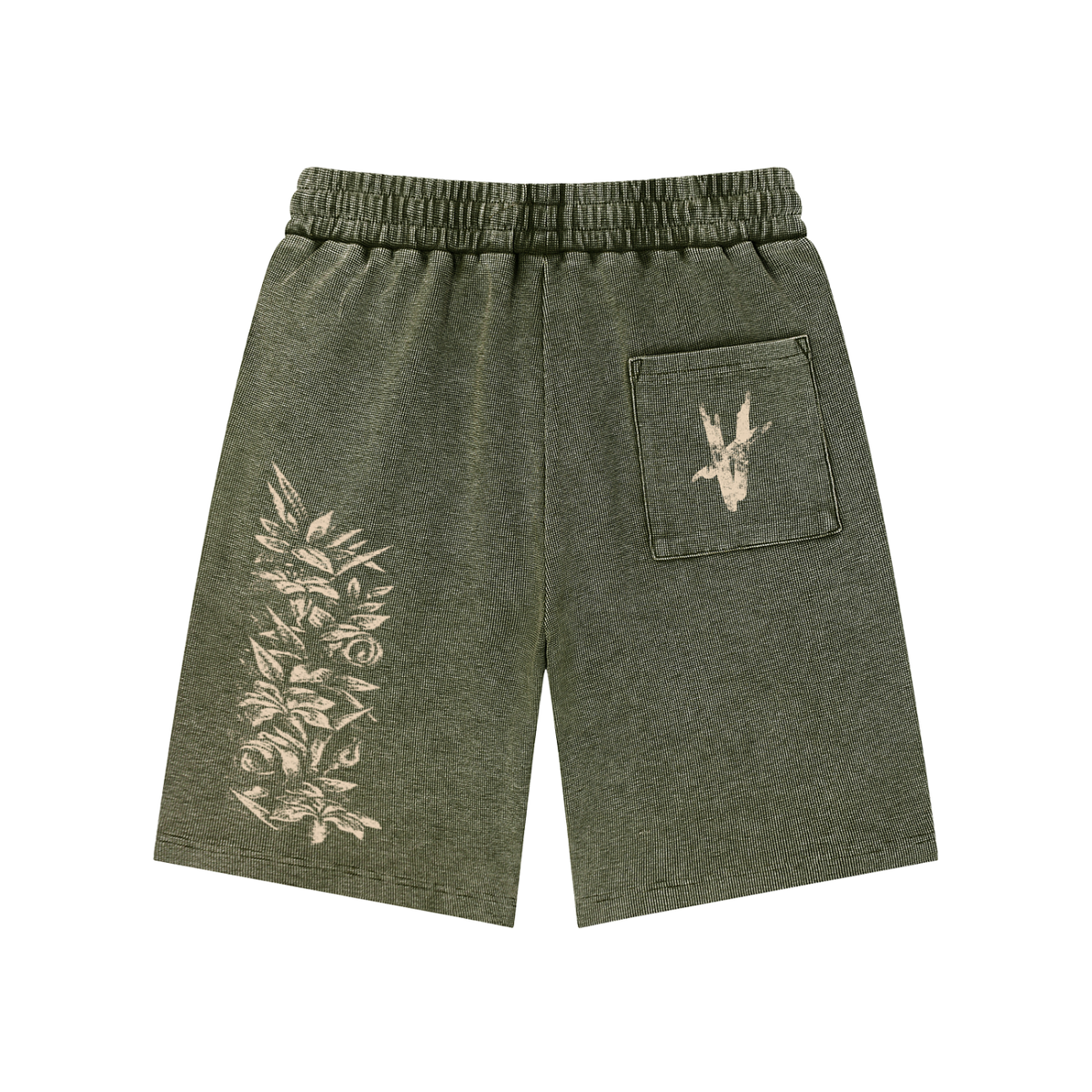 BREAKING FREE | Waffle Knit Shorts - Army Green