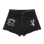 Women’s High Rise Denim Shorts - Black