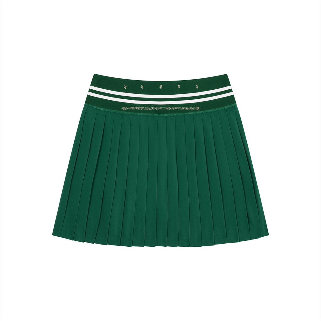 Pleated Mini Skirt - Green
