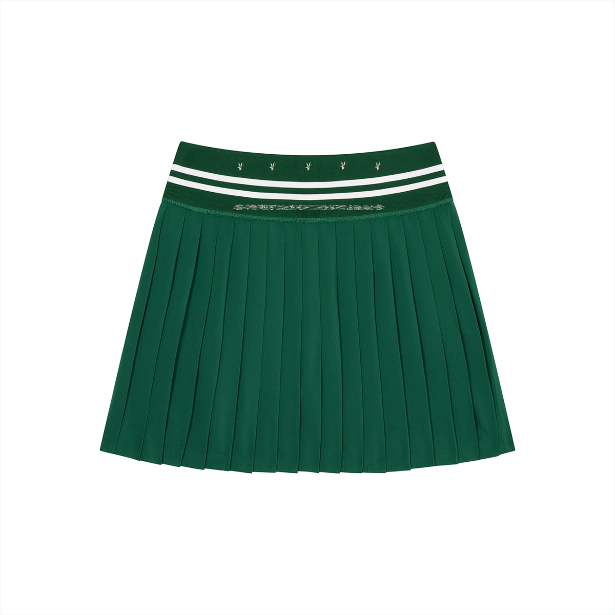 Pleated Mini Skirt - Green