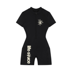 Quarter-Zip Short Sleeve Romper - Various Colours