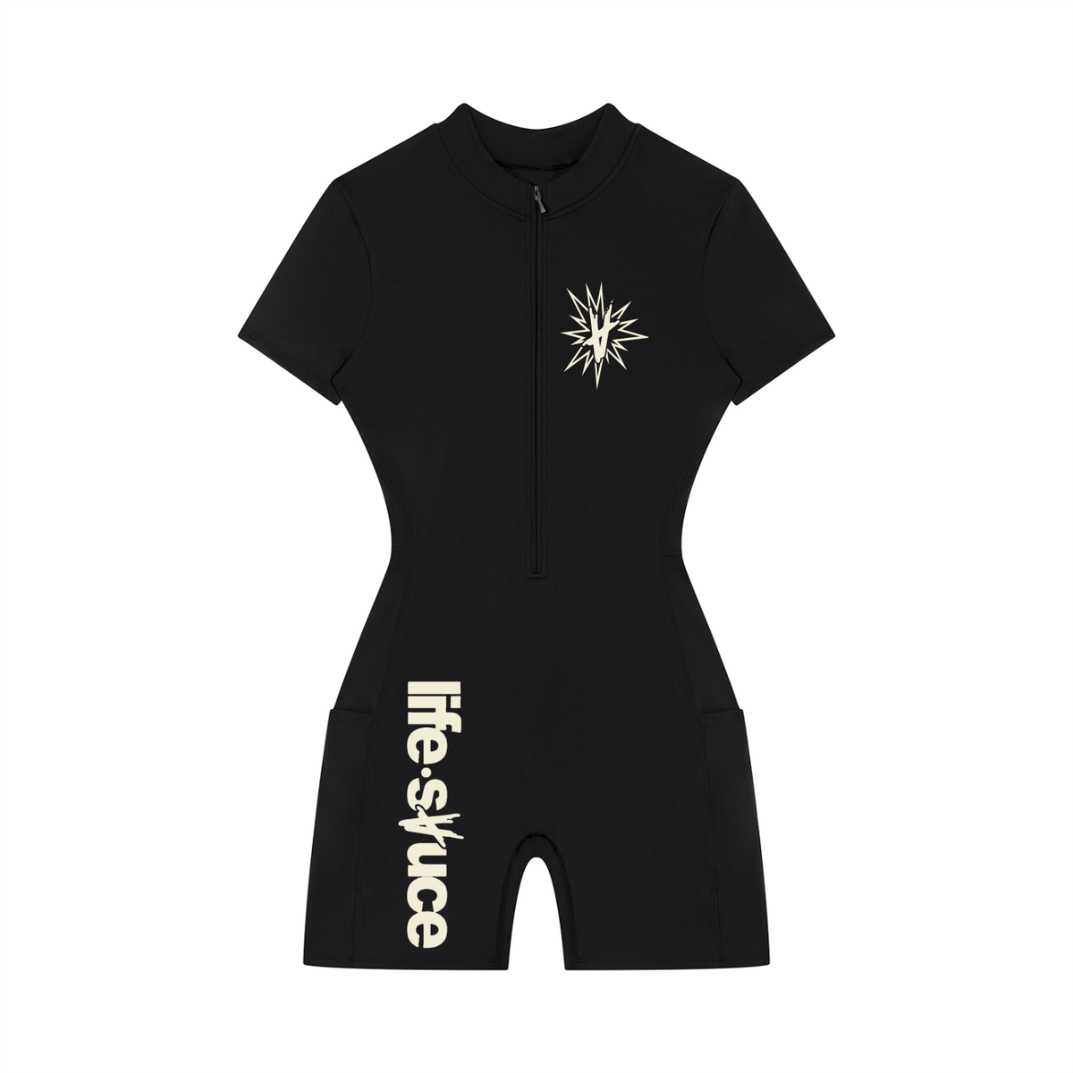 Quarter-Zip Short Sleeve Romper - Various Colours
