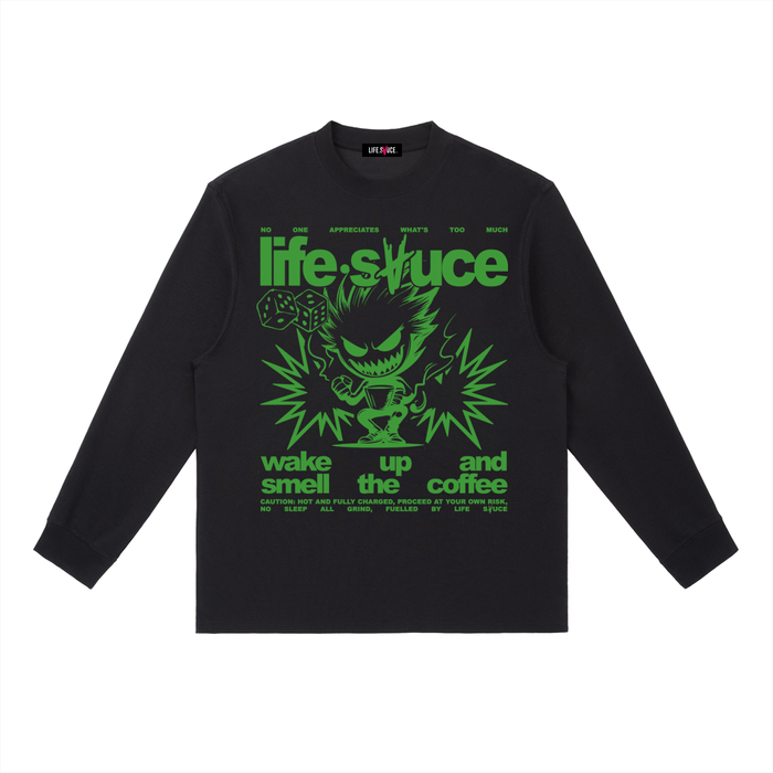 FULLY CHARGED | Long Sleeve Shirt - Green Black