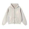 FULLY CHARGED | Zip Box Hoodie - Stone