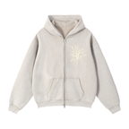 FULLY CHARGED | Zip Box Hoodie - Stone