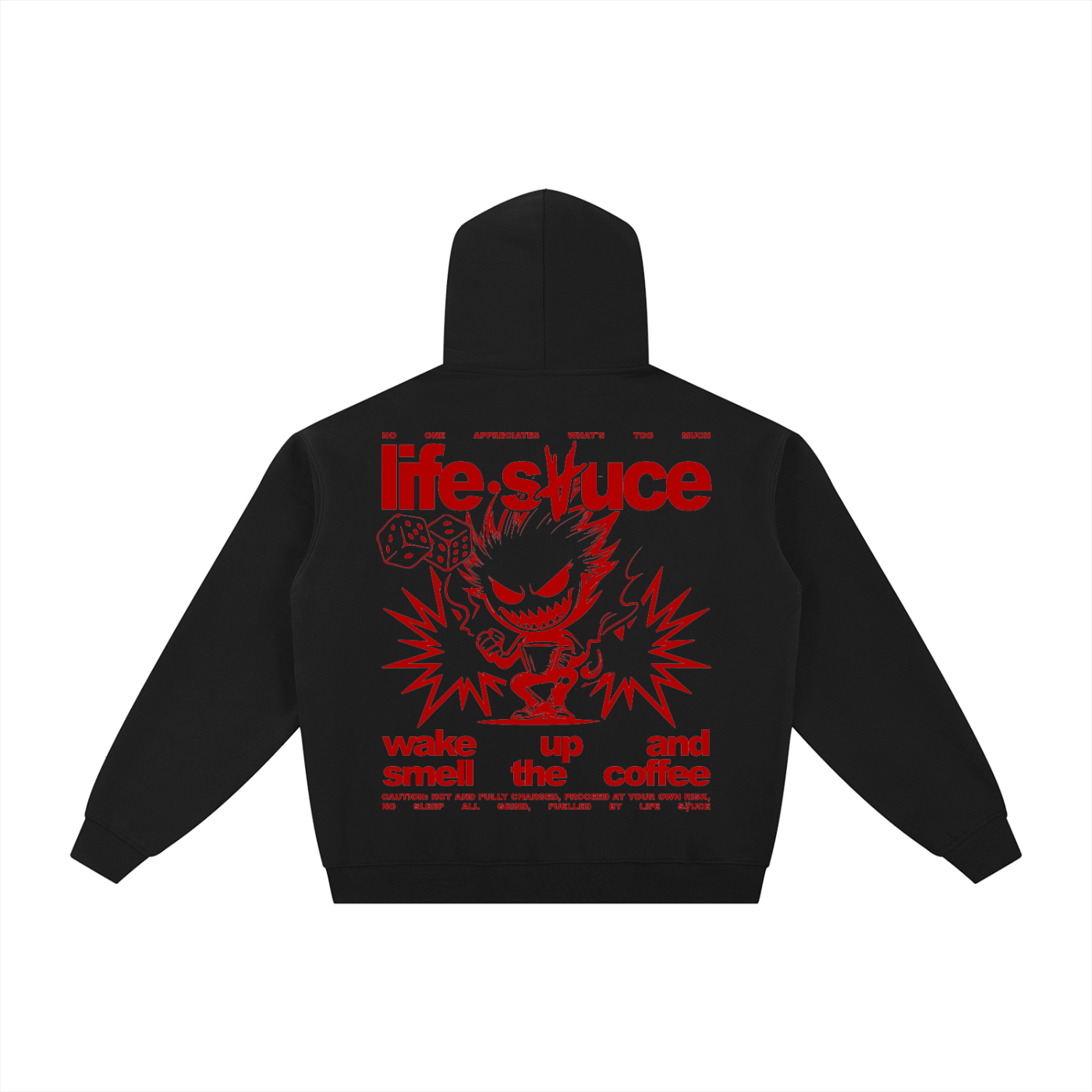 FULLY CHARGED | Zip Hoodie - Black Red