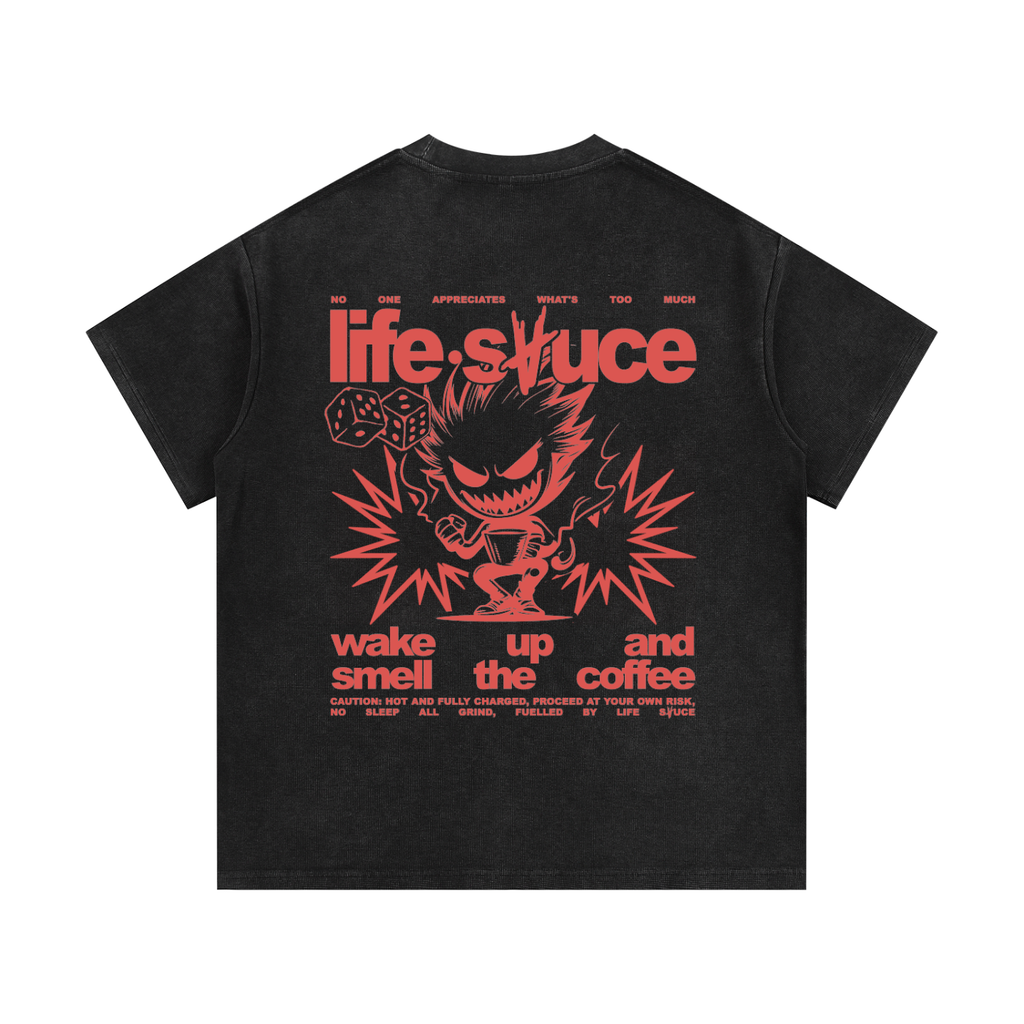 FULLY CHARGED | Waffle Knit T-Shirt - Black