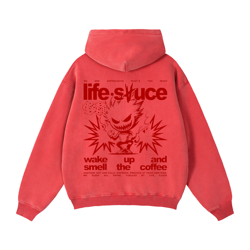 FULLY CHARGED | Frosted Zip Hoodie - Red