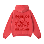 FULLY CHARGED | Frosted Zip Hoodie - Red
