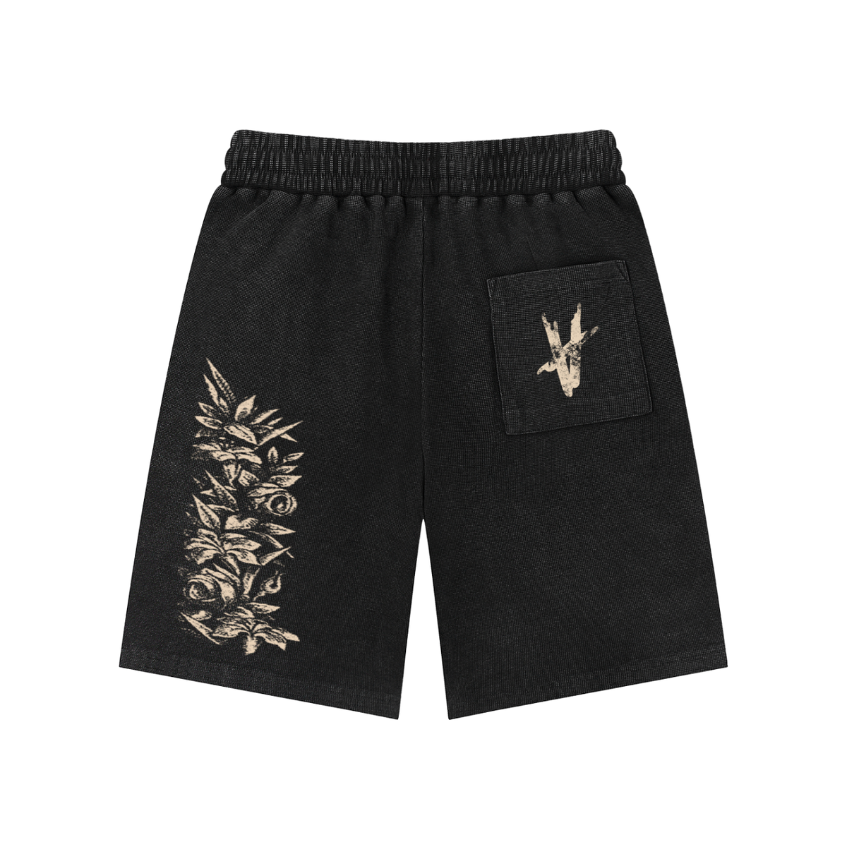 BREAKING FREE | Waffle Knit Shorts - Black Khaki