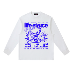 FULLY CHARGED | Long Sleeve Shirt - Royal Blue White