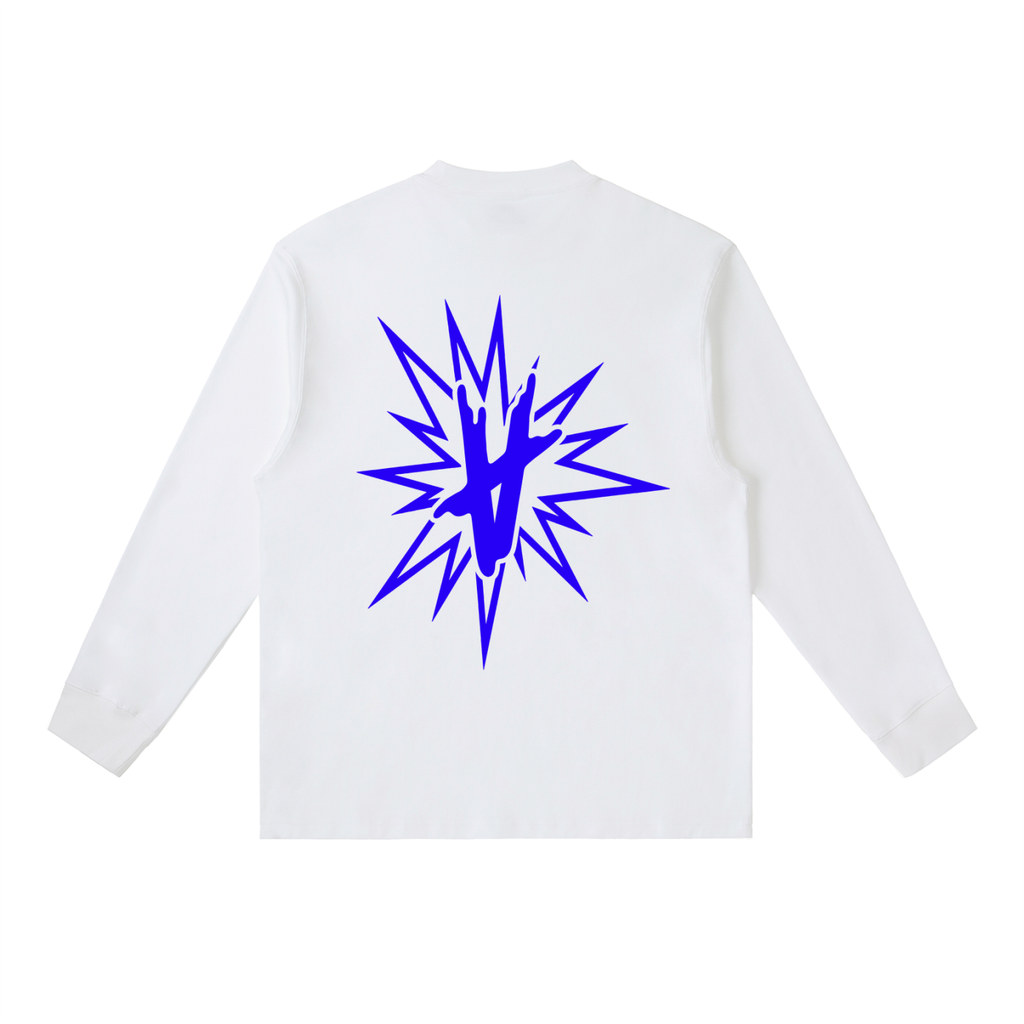 FULLY CHARGED | Long Sleeve Shirt - Royal Blue White