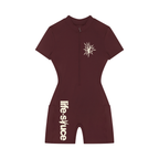 Quarter-Zip Short Sleeve Romper - Various Colours
