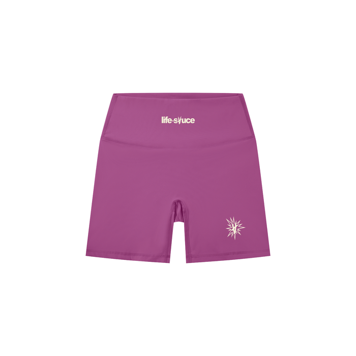 High-Waisted Biker Shorts - Mauve