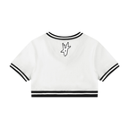 V-Neck Crop T-Shirt - Black & White