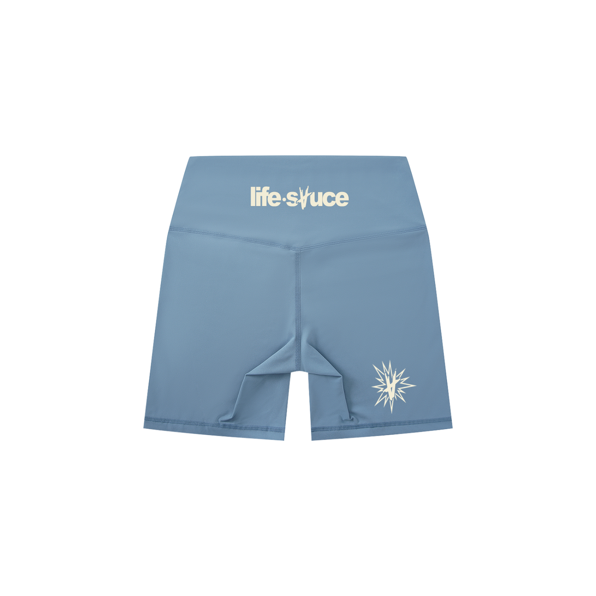 High-Waisted Biker Shorts - Slate Blue