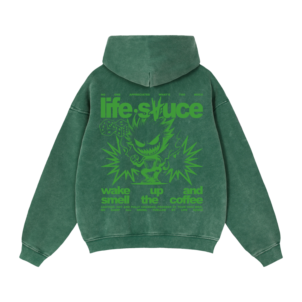 FULLY CHARGED | Frosted Zip Hoodie - Green