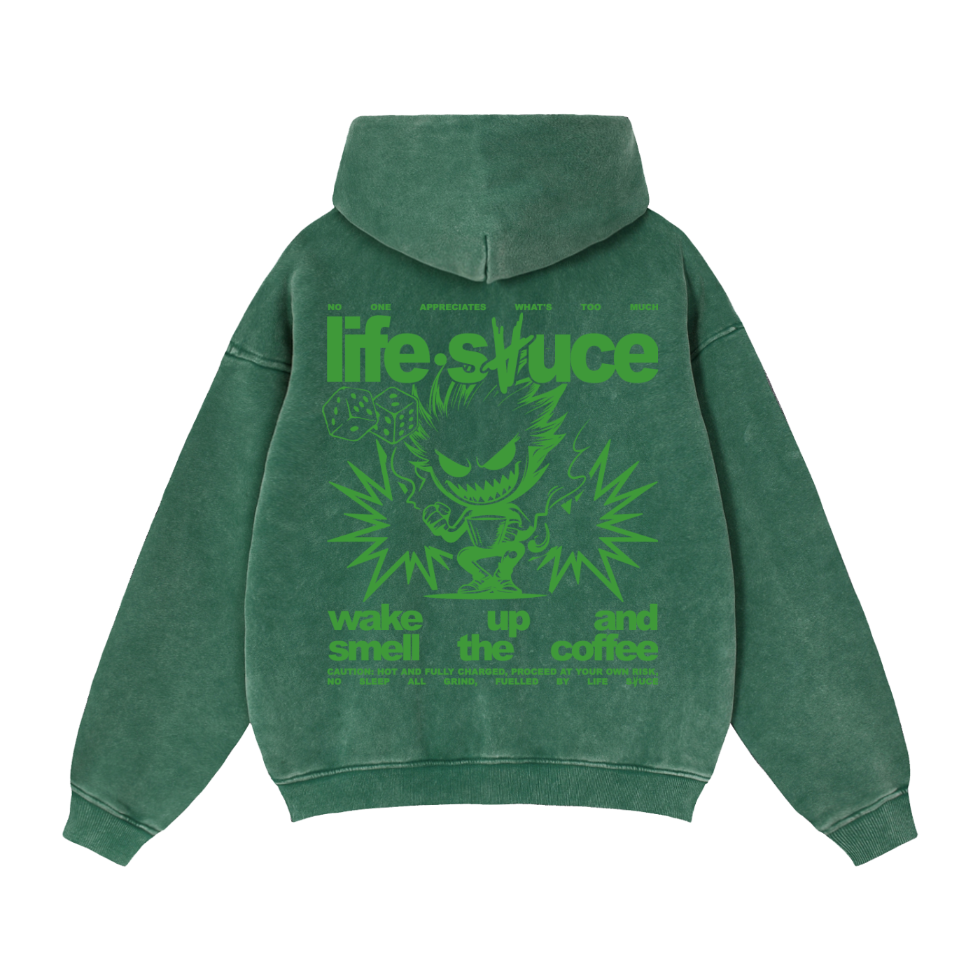 FULLY CHARGED | Frosted Zip Hoodie - Green
