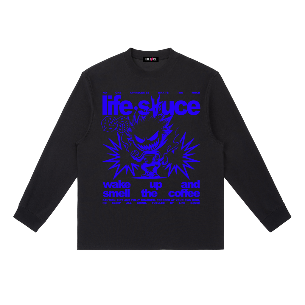 FULLY CHARGED | Long Sleeve Shirt - Royal Blue Black