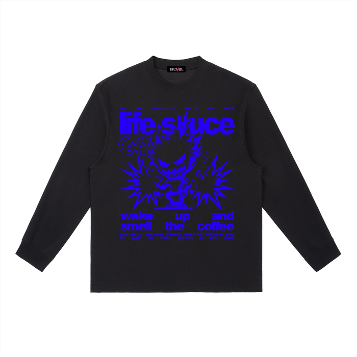 FULLY CHARGED | Long Sleeve Shirt - Royal Blue Black