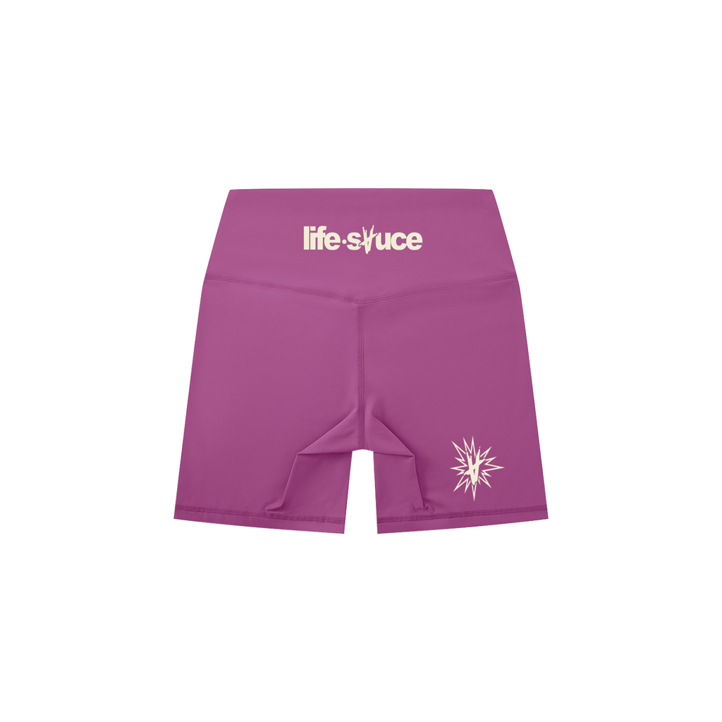 High-Waisted Biker Shorts - Mauve