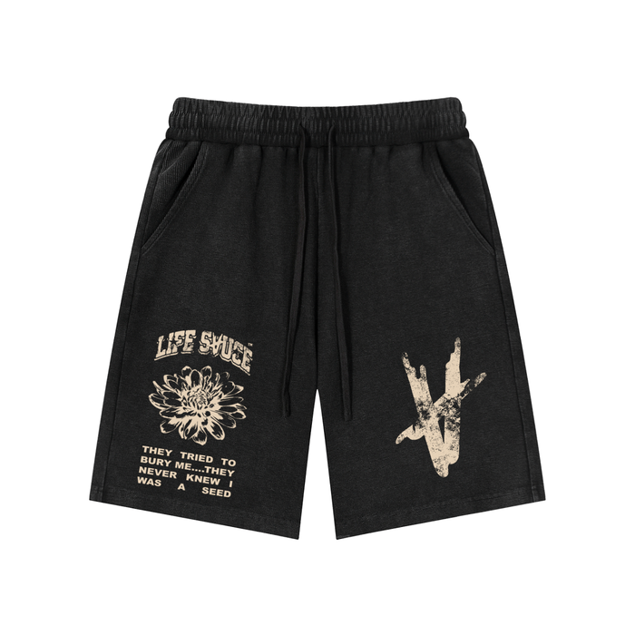 BREAKING FREE | Waffle Knit Shorts - Black Khaki