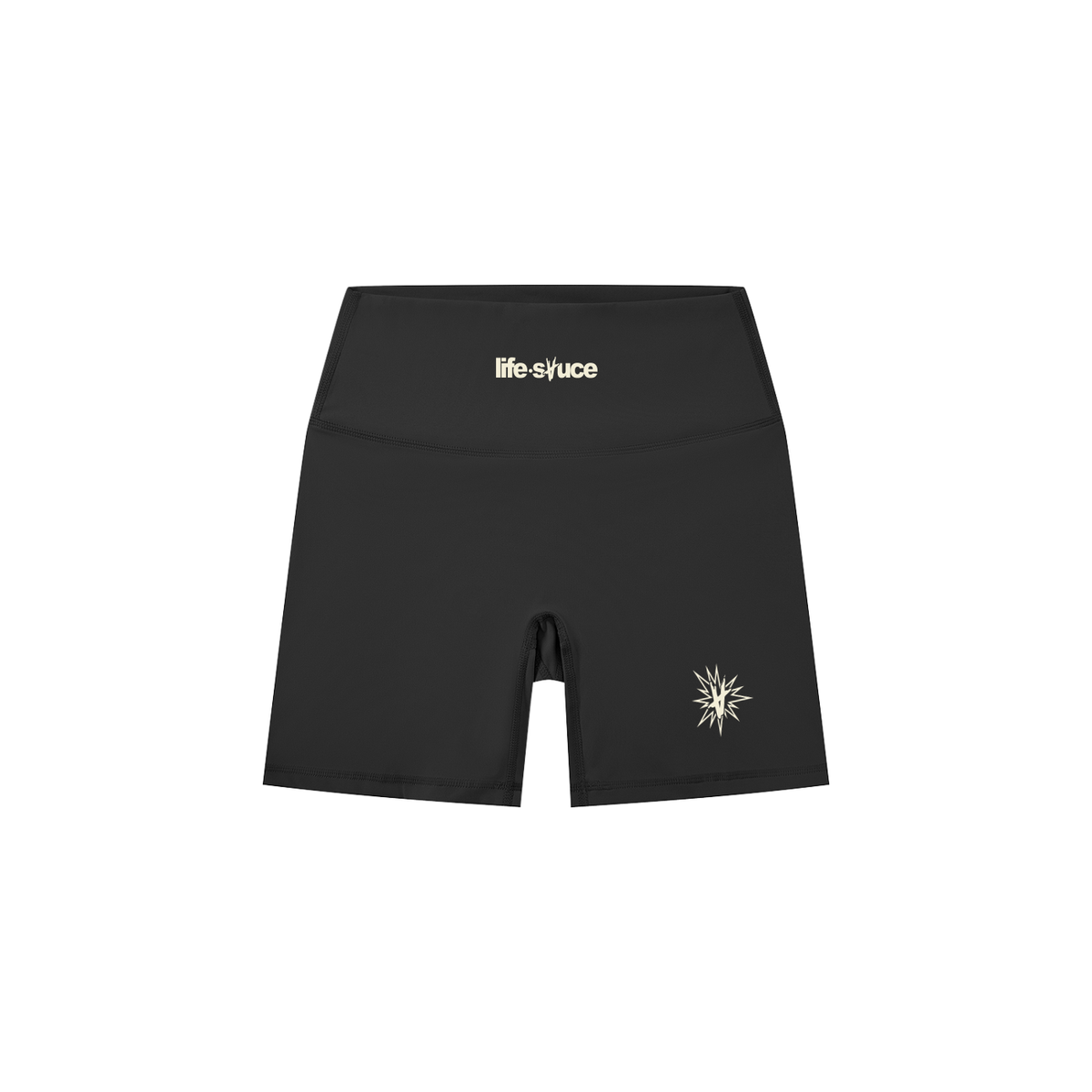High-Waisted Biker Shorts - Black