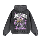 DARK WORLD | Frosted Zip Hoodie - Black