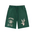 Washed Waffle Knit Shorts - Forest Green
