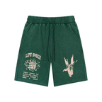 Washed Waffle Knit Shorts - Forest Green