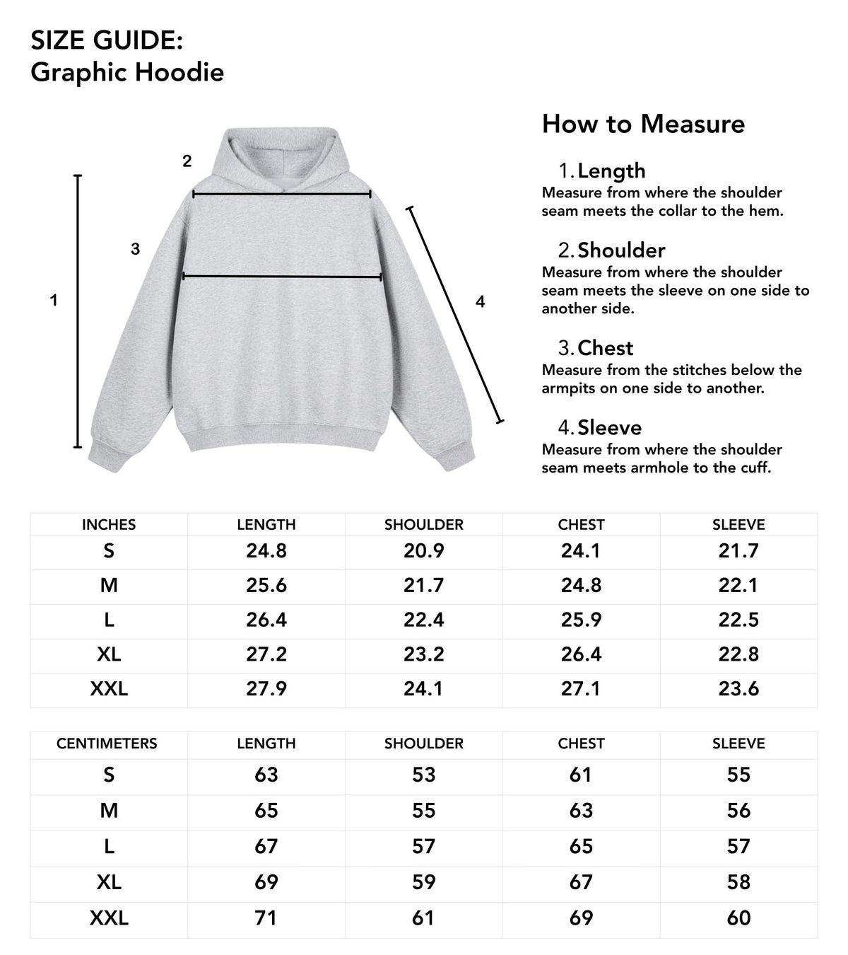 BREAKING FREE | Box Hoodie - Black size guide