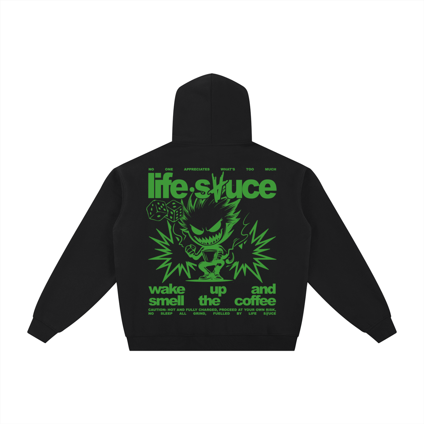 FULLY CHARGED | Zip Hoodie - Black Green