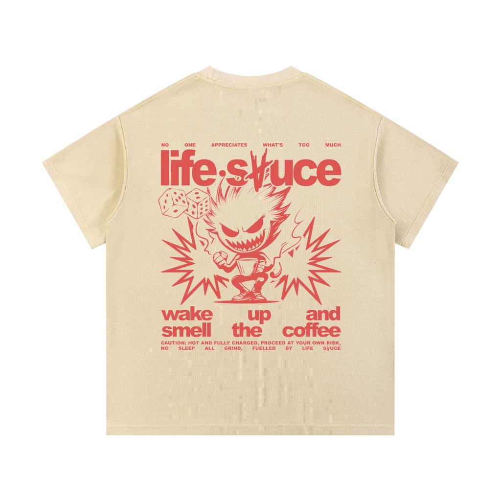Washed Waffle Knit T-Shirt - Stone