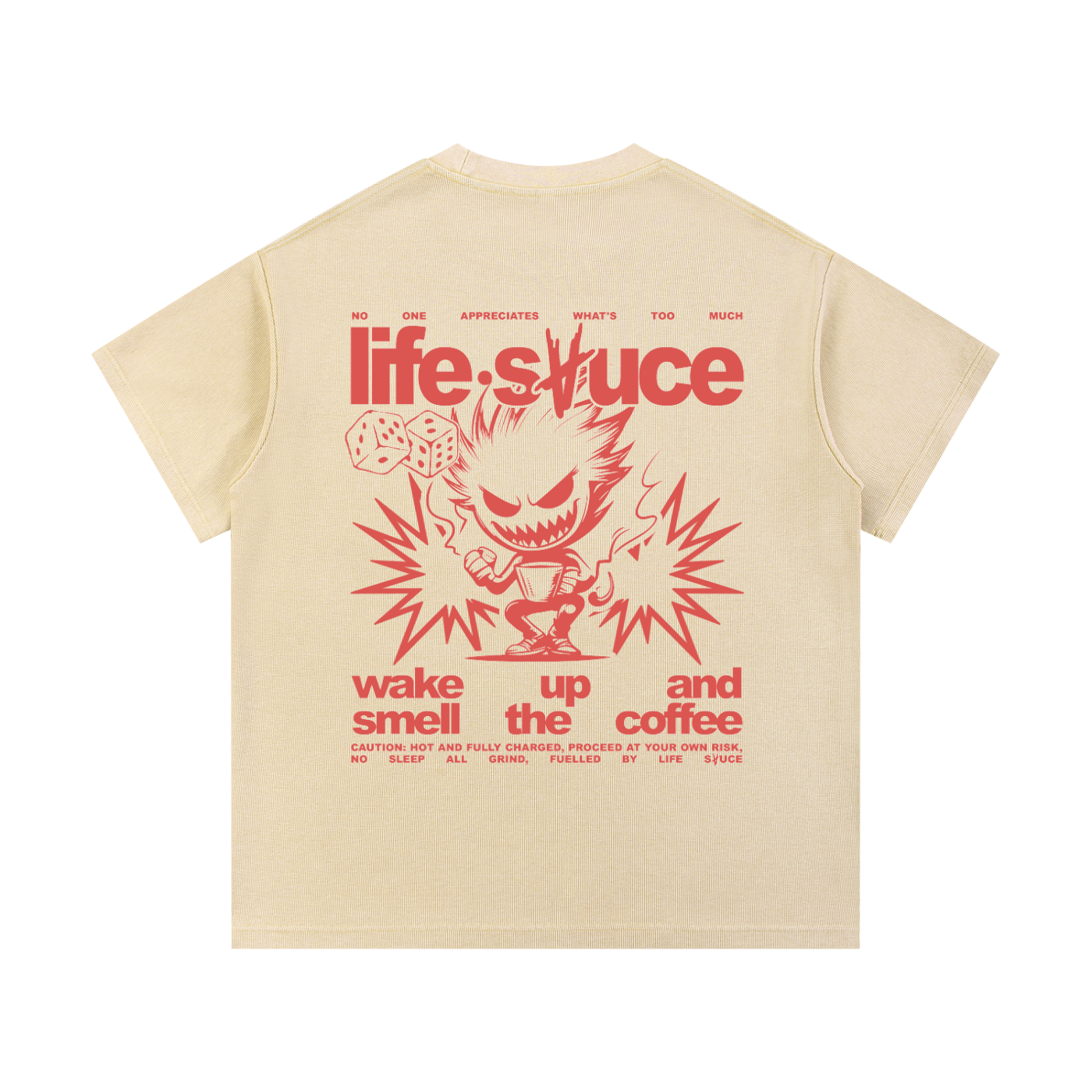 Washed Waffle Knit T-Shirt - Stone