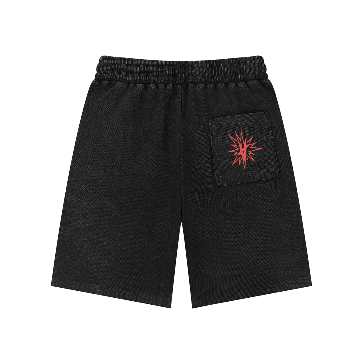 FULLY CHARGED | Waffle Knit Shorts - Black