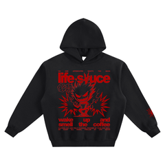 FULLY CHARGED | Box Hoodie - Black Red