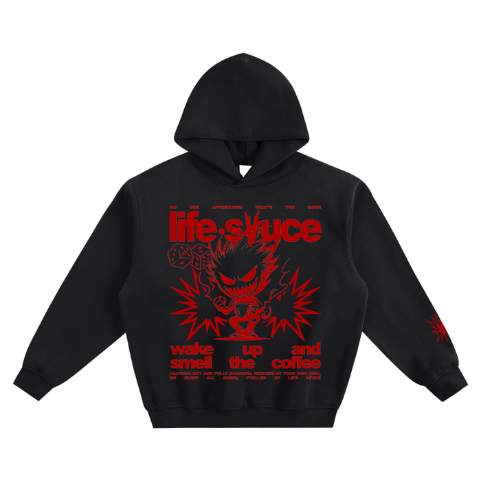 FULLY CHARGED | Box Hoodie - Black Red