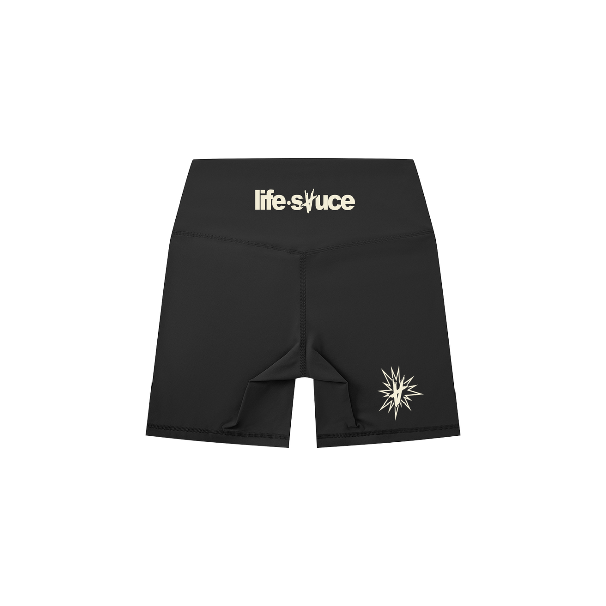 High-Waisted Biker Shorts - Black