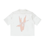 Lace V-Neck T-Shirt - White