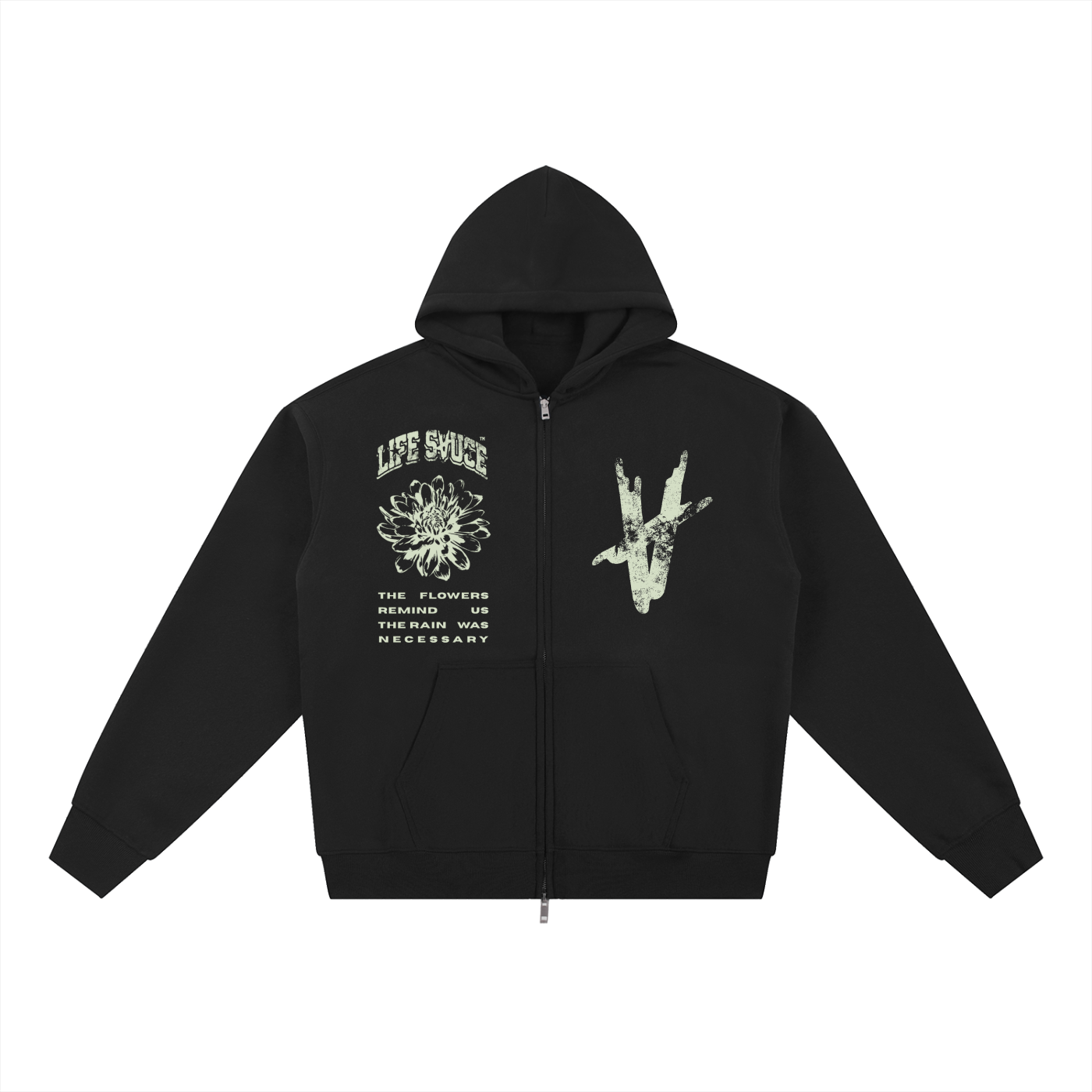 BREAKING FREE | Fleeced Zip Hoodie - Black