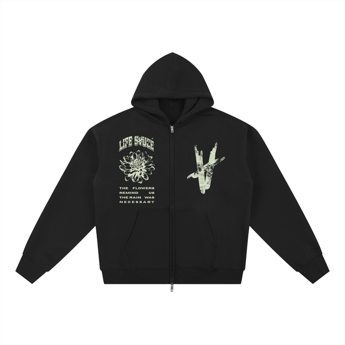 BREAKING FREE | Fleeced Zip Hoodie - Black