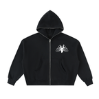 TAKE OFF | Full-Zip Box Hoodie - Black