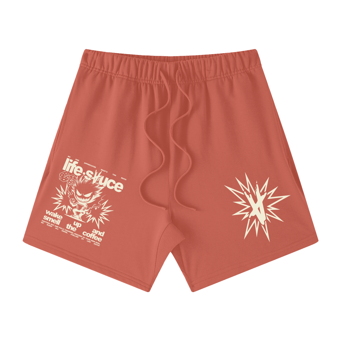 FULLY CHARGED | Graphic Fade Shorts - Salmon