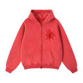 FULLY CHARGED | Frosted Zip Hoodie - Red